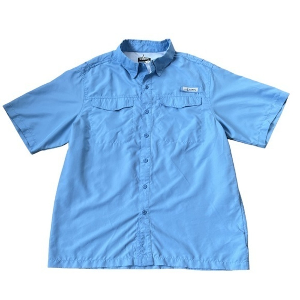 Habit Men's Solar Factor Vented‎ Short Sleeve Button Up Outdoor Shirt Sz. L